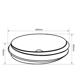 Lavoar ceramic oval negru cu linii aurii si montaj pe blat Yoko Black Gloss 60 x 40 cm - Img 14