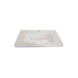 Lavoar compozit Fluminia PISA-80, cu colțuri rotunjite, 80 x 46 cm, alb mat