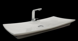 Lavoar de blat PRO AMADO, Dimensiuni 80 x 39.5 x 7.5 cm, Forma Dreptunghiulara, Ceramica sanitara, cu gaura baterie, Alb - Img 4