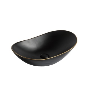 Lavoar de blat PRO ZUZAN negru mat,cu margine aurie,dimensiune 60,5 x 36 x 15 cm - Img 3