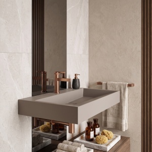 Lavoar din compozit Rea Goya taupe mat 70 cm - Img 3