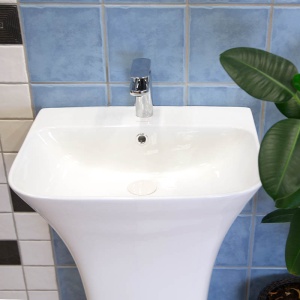 Lavoar freestanding Fluminia Aramis back-to-wall alb - Img 4
