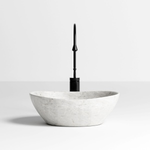 Lavoar oval cu fixare pe blat, din ceramica, Lumo Grey matt 40 x 33 cm - Img 4