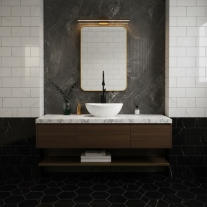 Lavoar oval din ceramica cu fixare pe blat Lumo White Gloss 40 x 33 cm - Img 6