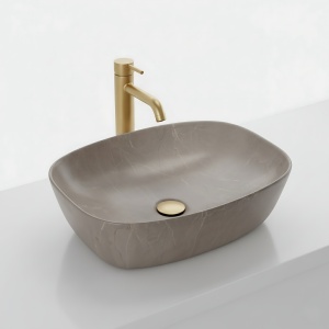 Lavoar pe blat Basaro Hera din ceramica sanitara - Img 4