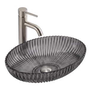 Lavoar pe blat din sticla Alavia Crystal Graphite