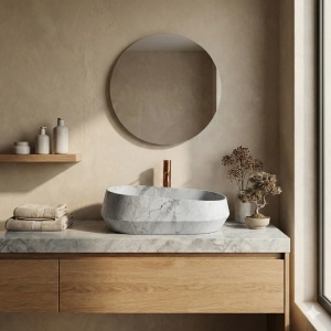 Lavoar pe blat oval 60 cm Zoe Venice - Img 4