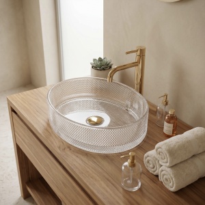 Lavoar pe blat Rea Mirella transparent din sticla - Img 4