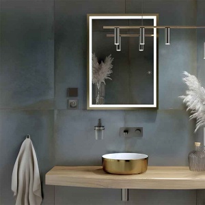 Lavoar pe blat rotund cu interior alb si exterior auriu periat Spectrum Rosina brushed Gold - Img 5
