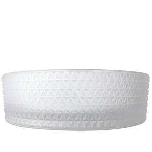 Lavoar rotund din sticla alb-transparenta si texturata cu montaj pe blat Brillant 40 x 12 cm - Img 13