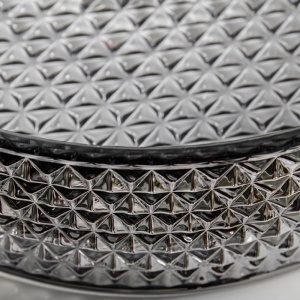 Lavoar rotund din sticla frezata cu montaj pe blat Brillant Black Platinium Gloss 40 x 12 cm - Img 15