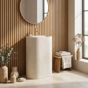 Lavoar stativ Rea Salento compozit aspect beton mat