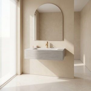 Lavoar suspendat Rea Apollo Muralto Roma 80 conglomerat cuart mat 80 cm - Img 6