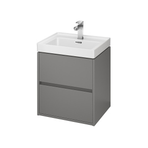 Mobilier baie suspendat Cersanit Crea gri mat 50 cm cu 2 sertare