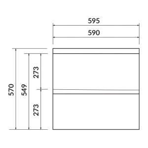 Mobilier baie suspendat pentru lavoar Cersanit Moduo 60 cm gri lucios - Img 2