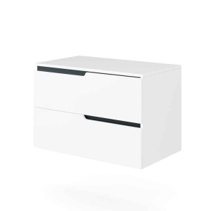 Mobilier cu blat pentru lavoar Fluminia Bari alb mat 80 x 46 cm