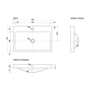 Mobilier de baie cu lavoar, montaj suspendat, Defra Granada, finisaj nuc rockford cu lavoar compozit Olex 60 cm - Img 7