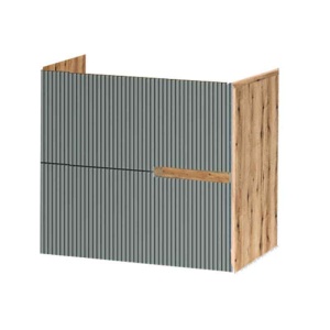 Mobilier pentru lavoar pe blat Fluminia Malta finisaj riflat 60 cm salvia