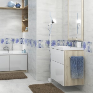 Mobilier suspendat pentru lavoar Cersanit Smart alb 80 cm 2 sertare - Img 3