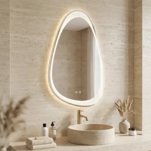 Oglindă asimetrica cu LED, ART 90x50 cm - Img 6