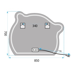 Oglinda de baie cu LED YH-BL-3 70 x 85 cm - Img 15