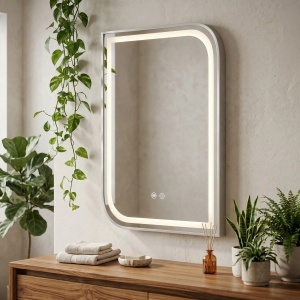 Oglindă LED 80 x 60 cm Zone Brush Nickel - Img 3