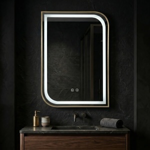Oglindă LED 80X60 Zone Gold Brush - Img 3