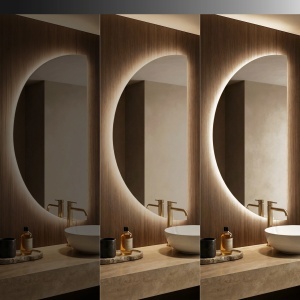 Oglindă LED Moon cu forma semicirculara 120x60 cm - Img 5