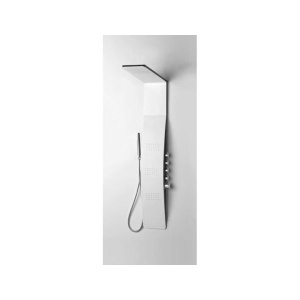 Panou de dus Aspen, Dimensiune 146,5x23,2x51,8cm, Margini negre, Culoare Alb - Img 1