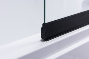 Paravan de cada cu rame negre PR07, 6mm grosime sticla, 120 x 150 cm - Img 4