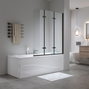 Paravan de cada PR05, Dimensiune 100x140cm, Sticla securizata 6mm, Culoare Negru - Img 11