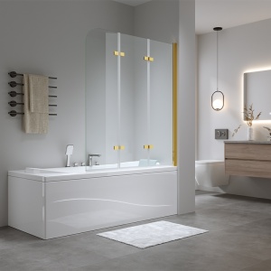 Paravan de cada PR05, Dimensiune 120x140cm, Sticla securizata 6mm, Culoare Auriu - Img 12