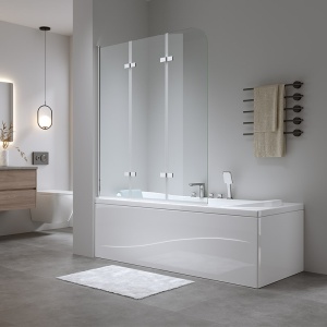Paravan de cada PR05, Dimensiune 120x140cm, Sticla securizata 6mm, Culoare Periat - Img 16