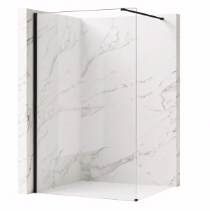 Paravan de dus din sticla securizata Rea Flexi Transparent / Black 130