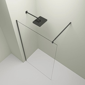 Perete de dus Walk-In 100 cm cu profil negru si sticla securizata 8mm PRO100 Black - Img 4