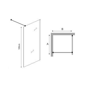 Perete de dus walk-in glisant Veldman Prima 100 x 195 cm, auriu periat, sticla securizata 8 mm - Img 6