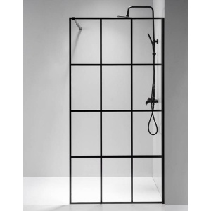 Perete de dus Walk-In SH04C, Dimensiune 90cm, Sticla securizata 8mm, Culoare Negru - Img 10