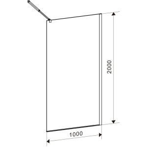 Perete de dus Walk-In SH04D, Dimensiune 100cm,Sticla securizata 8mm, Culoare Negru - Img 4