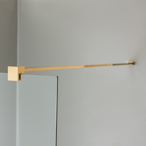 Perete de dus Walk-in SH07E, Dimensiune 110cm, Sticla securizata 8mm, Culoare Auriu - Img 7