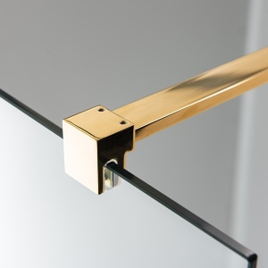 Perete de dus Walk-in SH07F, Dimensiune 120cm, Sticla securizata 8mm, Culoare Auriu - Img 4
