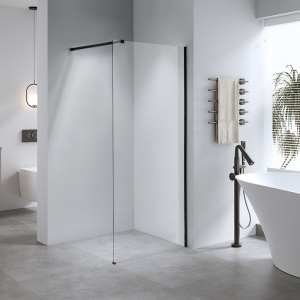 Perete de dus Walk-in SH07F, Dimensiune 120cm, Sticla securizata 8mm, Culoare Negru - Img 10