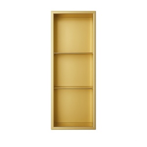 Raft de baie cu 3 sertare, incastrat, Tres Gold Brush, 90 x 30 x 10 cm