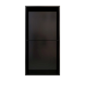 Raft dublu de baie incorporat, negru mat, Duo 60 x 30 x 10 cm