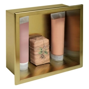 Raft incastrat patrat auriu periat Rea 30x30x10 cm - Img 5
