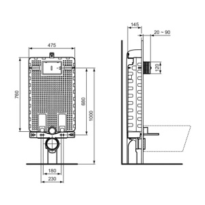 Rezervor incastrat Ideal Standard ProSys 120 M pentru WC suspendat - Img 5