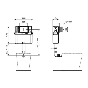 Rezervor wc incastrat Ideal Standard ProSys SmartValve R014167 - Img 2