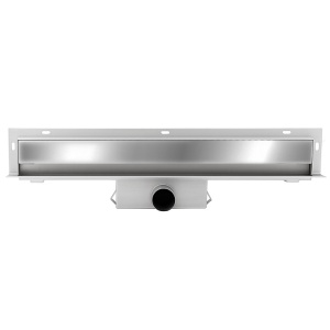 Rigola de duș liniară cu sifon fix si montaj pe perete Wall DL09 90 cm – Inox