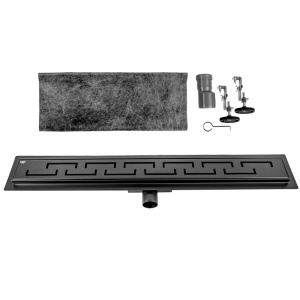 Rigola de duș liniară cu sifon fix și randament ridicat Delta DL01 70 cm – Negru - Img 9