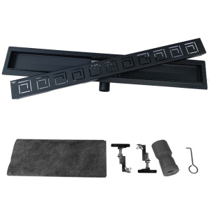 Rigola de duș liniară cu sifon fix și randament ridicat Sigma DL01 70 cm – negru - Img 13