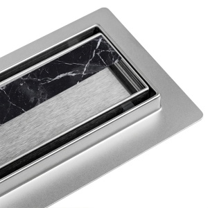 Rigola de dus liniara DL02 inox 50 cm cu gratar 2 in 1 si sifon rotativ 360